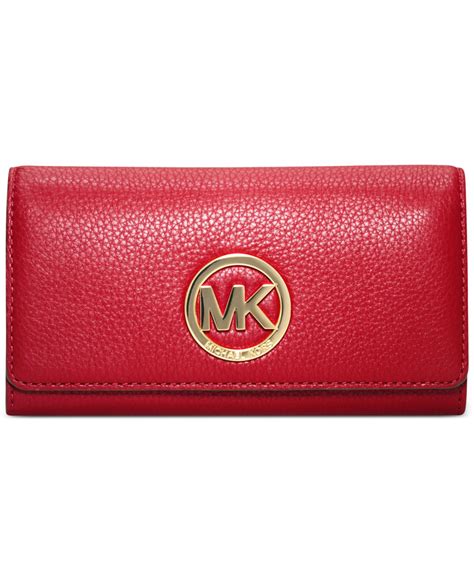 michael kors red leather wallet.